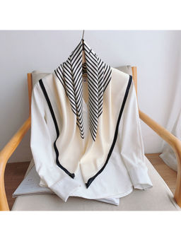 CrossKulture - Women Beige Stripes Satin Scarf