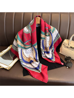 CrossKulture - Women Multi-Color Printed Satin Scarf