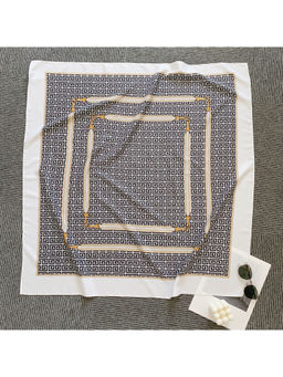 CrossKulture - Women Beige Geometric Satin Scarf