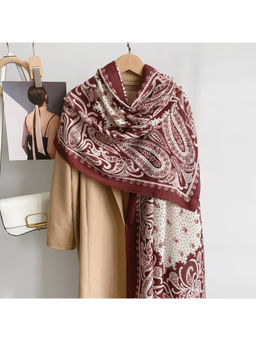 CrossKulture - Women Maroon Paisley Viscose Scarf