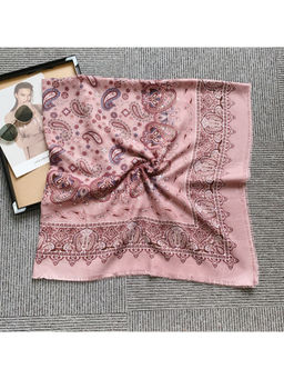 CrossKulture - Women Pink Paisley Viscose Cotton Square Scarf