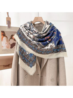 CrossKulture - Women Multi-Color Printed Viscose Cotton Square Scarf
