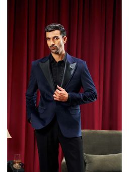 Philocaly - Demme Regular Fit Solid Navy Blue Tuxedo