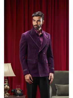 Philocaly - Spielberg Regular Fit Solid Purple Tuxedo