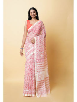 Unnati Silks - Pure Hand Block Printed Kota Saree with Unstitched Blouse