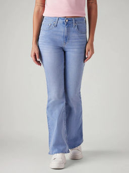 Levi's - Women 726 Blue High Rise Flared Fit Cotton Stretch Blend Jeans