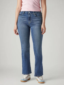 Levi's - Women 725 Blue Bootcut Fit Mid Rise Jeans