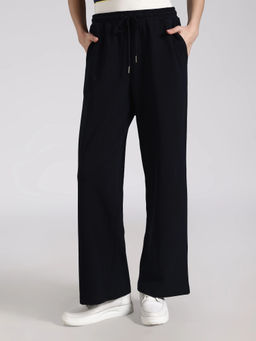 Tommy Hilfiger - Navy Blue Straight Fit Solid Mid Rise Pant