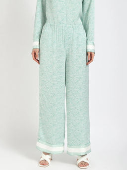 Tommy Hilfiger - Green Relaxed Fit Paisley Mid Rise Palazzo