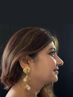 Bdiva - Gold Plated Geometric Drop Earrings
