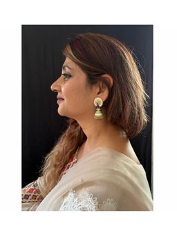 Bdiva - Gold Plated Peacock Style Jhumki Earrings