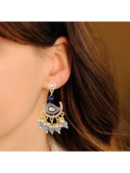 Bdiva - Gold Plated Peacock Style Drop Earrings