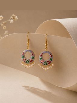 Bdiva - Gold-Plated Enamel Pearl Drop Earrings
