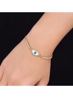 Bdiva - Gold Plated Evil Eye Bracelet with Cubic Zirconia