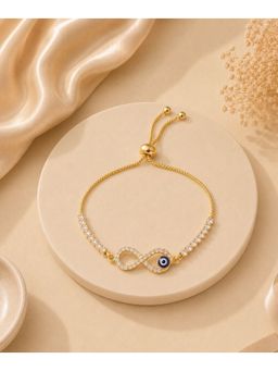 Bdiva - Gold Plated Evil Eye Infinity Bracelet with Cubic Zirconia