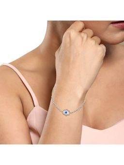 Bdiva - Gold Plated Evil Eye Hamsa Style Cubic Zirconia Bracelet