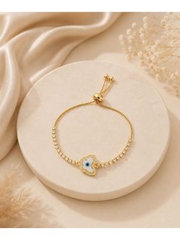 Bdiva - Gold Plated Evil Eye Butterfly Bracelet with Cubic Zirconia