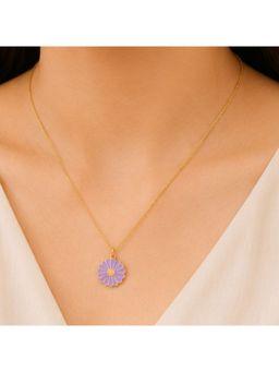 Bdiva - Gold Plated Flower Style Pendant Chain