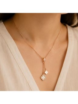 Bdiva - Rose Gold Plated Clover Pendant Chain