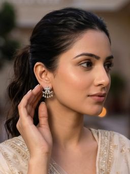 Bdiva - Rhodium Plated Cubic Zirconia Earring