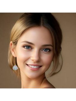 Bdiva - Gold Plated Hand-Painted Drop Earrings