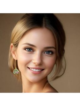 Bdiva - Gold Plated Hand-Painted Drop Earrings