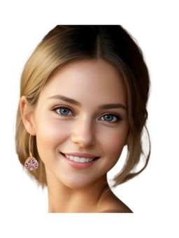 Bdiva - Gold Plated Hand-Painted Drop Earrings