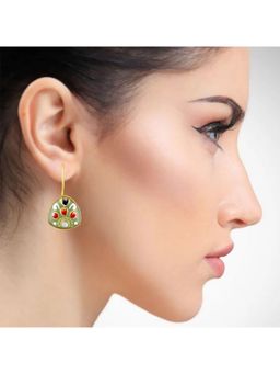 Bdiva - Gold Plated Hand-Painted Drop Earrings