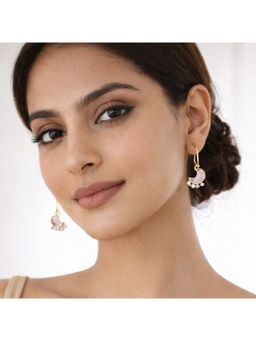Bdiva - Gold Plated Luna Glow Stone Drop Earrings