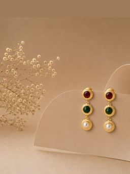 Bdiva - Gold Plated Semi-Cultured Pearl Drop Earrings