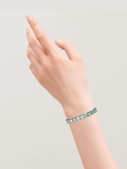 Bdiva - Rhodium Plated Turquoise Tennis Bracelet