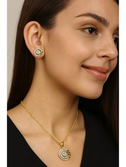Bdiva - Gold Plated Cubic Zirconia Pendant Set