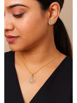 Bdiva - Gold Plated Cubic Zirconia Pendant Set