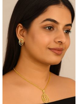 Bdiva - Gold-Plated Cubic Zirconia Pendant Set