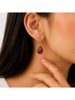 Bdiva - Gold Plated Ombre Cubic Zirconia Drop Earrings