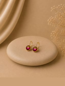 Bdiva - Gold Plated Round Ombre Cubic Zirconia Drop Earrings