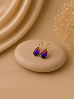 Bdiva - Gold Plated Pear Shape Ombre Cubic Zirconia Drop Earrings