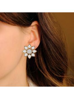 Bdiva - Gold Plated Mirror Stud Earrings