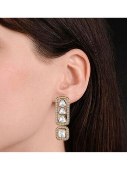 Bdiva - Gold Plated Kundan Stud Earrings