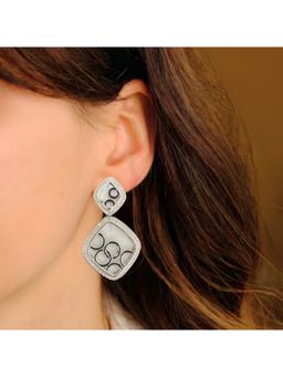 Bdiva - Gold Plated Cubic Zirconia Drop Earrings