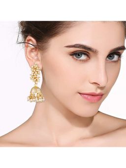 Bdiva - Gold Plated Jhumka Earrings