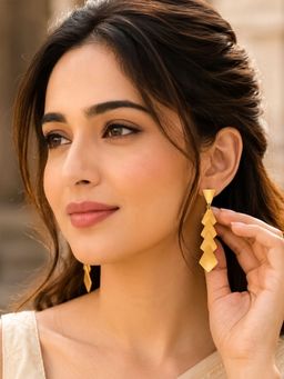 Bdiva - Gold Plated Geometric Earrings