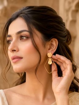 Bdiva - Gold Plated Geometric Earrings