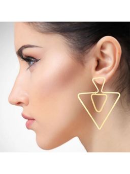 Bdiva - Gold Plated Triangle Earrings