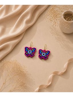 Bdiva - Gold Plated Multicolour Butterfly Seed Bead Drop Earrings