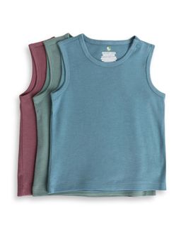 Cocoon Care - Multi-Color knitted Bamboo Cotton Solid Vests (Pack of 3)