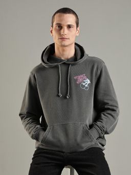 Tommy Hilfiger - Black Graphic Regular Fit Cotton Hoodie