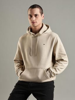 Tommy Hilfiger - Brown Solid Regular Fit Cotton Hoodie