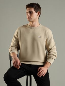 Tommy Hilfiger - Brown Solid Regular Fit Cotton Sweatshirt