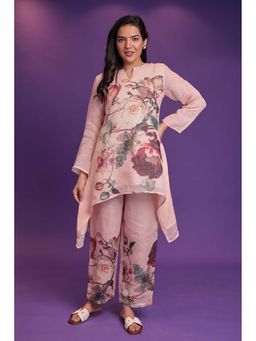 Zari Jaipur - Peach Printed Kurta & Pant (Set of 2)